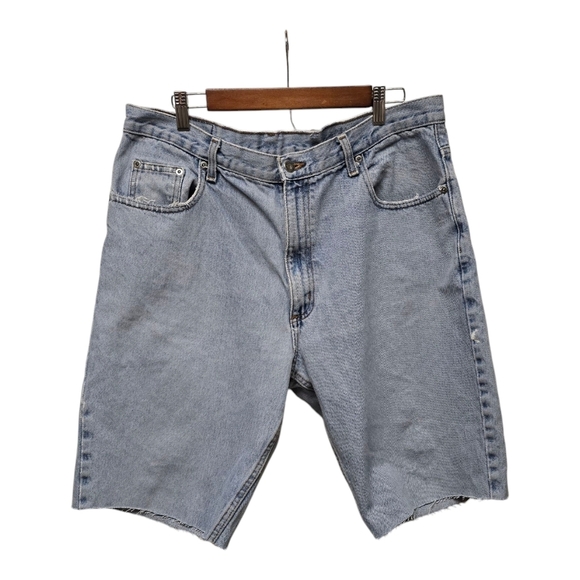 Pants - 90s Baggy Knee Length Denim Cut Off Shorts